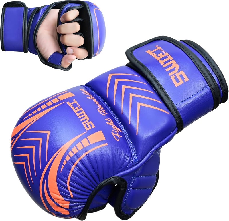 SWIFT TECH Fight Revolution Gloves, Premium Cow-Hide Leather, Open Palm MMA Gloves, Muay Thai, Kick Boxing, Durable, Breathable, Essential MMA Gloves for Mens and Womens - Image 3